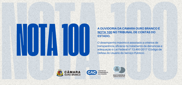 Nota máxima no Tribunal de Contas do Estado